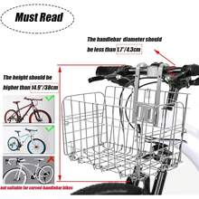 Folding Bike Front Basket Bicycle Wire Basket With Handles Easy Installation On Front Handlebar - Silver(1PCS) - View 3