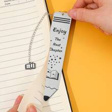 Cultural And Creative Stainless Steel Bookmark In The Shape Of A Pencil, Printed With Literary Inspirational Quotes, Suitable As A Page Marker For Book Lovers, Literary Youth, And Students, A Creative Gift For Readers - Multicolor - View 6