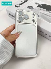 Koolife 1 件装电镀金属漆哑光闪粉手机壳,内置镜头保护膜,时尚亮面软 TPU 后盖,兼容 17/17 Pro/17 Pro Max、16/16 Pro/16 Pro Max/16 Plus、15/15 Pro/15 Pro Max/15 Plus - 銀色 - 查看 3