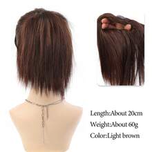 1pc Fluffy Straight Hair Bun Extension With Elastic Band, Available In Black, Brown, Golden, Soft & Voluminous, Suitable For Daily Wear - Multicolor - View 17