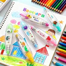 【可爱卡通压花工具】1支梦幻卡通压花滚轮印章笔 - 彩色装饰压花印章工具，趣味易用的日记压花滚轮 | 手持式卡通图案压花印章，适用于DIY手工、剪贴簿压花项目、日记装饰