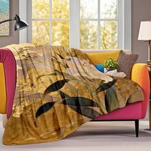 Lily Plant Tapestry Room Decoration Wall Decor Blanket Symbolizing Vitality Ultra-Soft Lightweight Silky Design For Elegant Decor Warm Flannel Blanket For Sofa Bed Travel Camping Polyester Fiber Thoughtful Gift For Family Friends Valentine's Gift Shipped From USA - Multicolor 15 - View 4