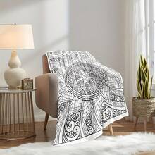 1pc Elegant Mandala Coloring Page Blanket - Soft Flannel Bedspread With Intricate Mandala Patterns, All-Season Cozy Bed Sofa Travel Throw, Adult Coloring Book Gift For & Men, Available In Multiple Sizes Four Seasons Universal Multifunctional Blanket/Perfect Gift, 2D Printing Him, Her Gifts For Her, Him, Family, Boyfriend, Girlfriend, Father, Family, Mother, Lover, Daughter, Son, Grandfather, Grandmother, Friend, Classmate, Pet. Perfect Nap, Camping, Travel, Home, Daily Life, Office Decoration, Birthday, Anniversary, Valentine's Day, Thanksgiving, Christmas, Halloween, Mother's Day, Father's Day, Wedding, New Year Gifts,Back To School Season,Graduation Gift,Sofa,Bed,Car,Bedroom,Living Room,Office, Outdoor Camping, Beach,Wall Decoration,Newly Expanded Themed Collections To Meet A Variety Of Styles And Scenar. - 多色17 - 查看 4