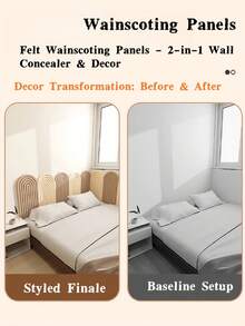 9毫米厚自粘毛毡墙板，适用于宿舍、办公室、卧室——吸音，易于DIY的墙面装饰，适合租房者和现代室内设计