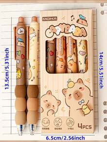 1pc/4pcs Water Vole Erasable Push-Button Pen, (4pcs Per Box) Random Colors And Styles, High-Quality Creative Student Stationery Pen With Blue Ink, Gradient Sponge Grip For Comfortable Writing, Built-In Eraser, Suitable For Exams, Cute And Erasable Ballpoint Pen, Rollerball Pen, Fountain Pen, For Writing And Signing, Lovely Pen For Women/Students, Office Supplies, Gift For Family, Friends, Coworkers, Teacher Rewards For Students, Back To School Supplies - Multicolor - View 12