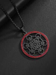 1件新款时尚不锈钢七天使魔法圆环吊坠，镶嵌立方氧化锆六角星护身符，男女皆宜珠宝 - 時尚 - 查看 4