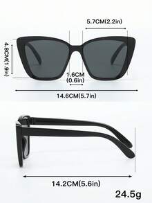 4pcs Vintage Rectangular Large Frame Eyeglasses Set, Fashion Eyewear Combo For Women, Suitable For Summer Beach Travel Party, Daily Wear Gift - Multicolor - View 5