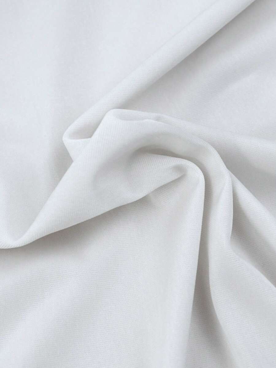 1pc Cool Silk-Like High Elasticity Knitted White Fabric, Suitable For Sun Protection, Yoga, DIY