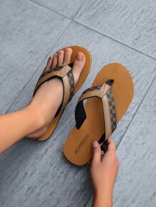 HISQIM Sandal Jepit Matras Yoga Pria dengan Penopang Lengkungan dan Bantalan Nyaman, Cocok untuk Penggunaan di Dalam dan Luar Ruangan. - Coklat - View 4