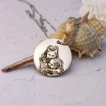 Dây chuyền ảnh cá nhân hóa, Dây chuyền chân dung tùy chỉnh, Quà tặng Ngày Valentine, Quà tặng Ngày của Mẹ, Quà tặng cho bố, Quà tặng cho cô ấy - Ảnh nhiều màu - Xem 4