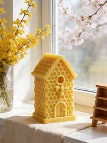 1个3D蜜蜂蜂巢硅胶模具 - 可重复使用，适用于蜂蜡/蜡烛/肥皂、家居装饰、花园摆件、DIY礼品 - 白色 - 查看 6