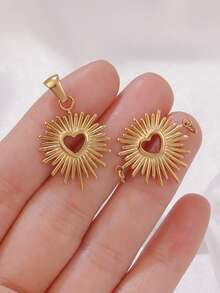 3 buc oțel inoxidabil neregulate inimă farmece descoperiri gol inimă pandantiv pentru bijuterii DIY consumabile accesorii de fabricare - pandantiv - Vizualizare 3