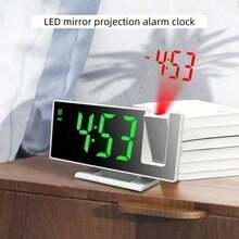 1pc Projector Alarm Clock, Bedroom Ceiling Large-Screen Projected Clock, Digital Clock With 180° Projection Function, 4 Brightness Levels, 12/24-Hour Alarm Projector With Temperature, Date, And Nap Timer - 彩色 - 查看 8