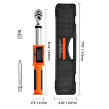digitaler Drehmomentschlüssel Set mit 3/8 Zoll Antrieb (6,7–135 Nm) 72 Zähne ±2 % präziser elektronischer Drehmomentschlüssel mit voreingestelltem Wert & LED-Benachrichtigung Autoreparatur - 0-100 Ft-Lb LCD 3/8 5 Typen - Übersicht 10