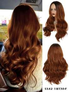 新款合成纤维假发，女士浓密长卷发，高温丝时尚假发 - 彩色 - 查看 13