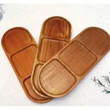 3 件套天然木质托盘，11.4 英寸椭圆形实木托盘，适用于盛放奶酪、派对食品、开胃菜等——家居装饰托盘、咖啡桌托盘、桌面收纳托盘，适用于咖啡桌、餐厅、客厅装饰，也可用于收纳小物件。