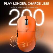 Ratón inalámbrico para juegos, ratón ergonómico para computadora de 49 g, modos triples PAW3395 sensor óptico de 26 K DPI, duración de batería de 200 horas, botones programables, accesorios de juegos - Cinta de agarre-Negro - Ver 9