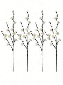 Cirelle 4/8 件人造花白梅花 21.7 英寸假蜡梅长茎塑料花家居酒店办公室婚礼派对花园装饰、新年、圣诞节、情人节、拉玛餐桌装饰、家庭用餐、婚礼装饰、高端酒店用品、乔迁礼物、夏季家居装饰 - 白色 - 查看 14
