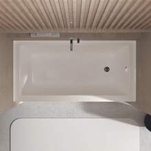 60" X 32" Acrylic Drop-In Bathtub, Glossy White Soaking Tub With Storage Ledge, Right Drain & Integral Flange - Right Drain - View 6
