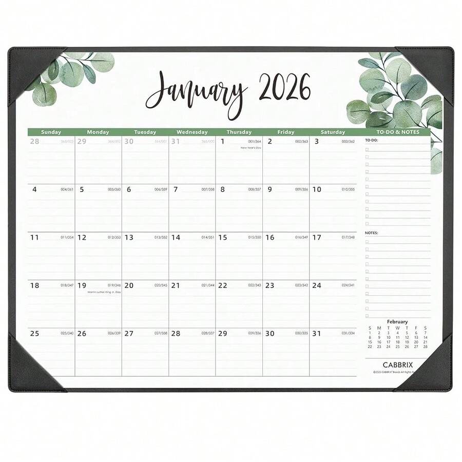 Large Desk Calendar 2026 With Desktop Mat, Cabbrix Desk Pad Calendar 22 ...