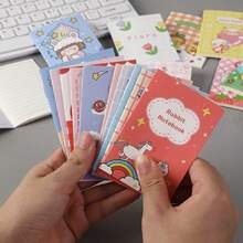20本极简卡通迷你口袋笔记本，软封面便签本，幼儿园及小学学生奖励/礼物，内含16页 - 多色隨機 - 查看 9