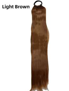 逼真直发马尾假发，长款蓬松假发，适合日常佩戴、派对、约会、角色扮演。发圈、马尾发绳、发圈、橡皮筋、发绳、弹性发圈、发饰、头饰 - 彩色 - 查看 9