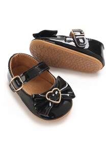 Modische weiche Prinzessin Mary Jane Schuhe für Babymädchen, 0-1 Jahre alt, Frühling/Herbst - Schwarz - Übersicht 3