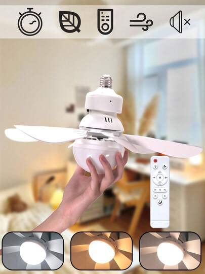 Quạt trần LED 16,53 inch có điều khiển từ xa, công suất 30W, đế E27, 3 tốc độ gió, nhiệt độ màu 3000K-6500K, có thể điều chỉnh độ sáng, thích hợp cho phòng tắm, nhà bếp và chiếu sáng trong nhà cho các phòng nhỏ.