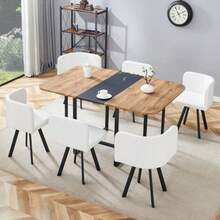 Dining Table & Chair Sets - Black, Natural Wood, White - View 5