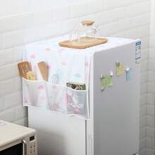 1pc Portable Refrigerator Dust Cover, Multi-Functional Household Appliance Cover With Storage Bag, Size 130cm/51.18in*55cm/21.65in, Suitable For Double-Door And Single-Door Refrigerators, Oil/Water Resistant, Modern Decorative Fabric Storage Bag, Suitable For Home And Kitchen, Various Patterns Available [Random Style Delivery, Slightly Different Colors, Random Packaging],Women's Day,Travel Essentials,Wedding Favours,Y2k,Bedroom,Car Accessories Women,Kitchen Deccor,Wedding,Y2k,Party - Multicolor - View 6