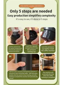 Wireless Portable Capsule Coffee Machine, Fully Automatic Espresso Coffee Pump Extraction, Wireless Heating Extraction, Suitable For Espresso, With Heating Function - Multicolor - View 11