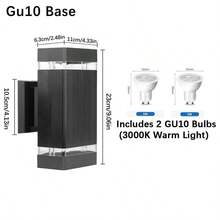 CANMEIJIA GU10 LED Garage Light, Outdoor Wall Lamp, Entrance Porch Light, Floodlight, Acrylic Pillar Design, Decorative Courtyard Light, Indoor Wall Lamp, Available With Motion Sensor Or Light Sensor, IP65 Waterproof, Suitable For Outdoor Patio/Stairs/Street/Indoor/Garden/Living Room/Bathroom/Kitchen/Bedroom/Hallway/Interior Wall/Exterior Wall - 彩色 - 查看 16