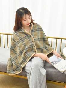 Dicke doppellagige karierte Flanell-Schal-Decke, multifunktional für Zuhause & Büro, tragbare lässige Decke, Firmen-Nickerchen-Decke, Umstandsmantel, warmer Schürzen-Überwurf, Muttertagsgeschenk, Herbst/Winter - Verschiedenfarbig - Übersicht 5