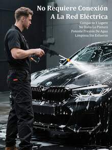 Pistola Lideep de Hidrolavadora Inalámbrica de Alta Presión para Coches (110v): Ideal para Hidrolavadoras Portátiles, con Depósito para Detergente, Compatibilidad con Carches y Capacidad de Espumado;pistola para hidrolavadora;hidrolavadora masisa;espuma;hidrolavadora neumatica - Negro - Ver 4