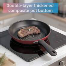 9.45 英寸铸铁不粘煎锅，适用于洗碗机，牛排煎锅，炒锅，平底炊具，厨房必备，热门锅，适用于电磁炉、电炉和燃气炉，煎炒锅，强烈推荐 - 彩色 - 查看 7