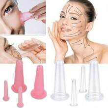 4 Pieces Facial Cupping Set Silicone Vacuum Cupping Cups For Face And Eye Cupping Massage
