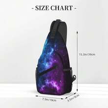 Galaxy Sling Bag For Women Crossbody Bag Blue And Purple Galaxy With A Planet And A Moon Space Background Sling Backpack For Men Universe Theme Shoulder Bag Sports Travel HiFKing Daypack - 藍紫 - 查看 3