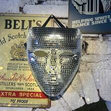 1pc Disco Ball Mask, Unisex Costume Mask, Reflective Mirror Mask, No Power Required - Silver - View 2