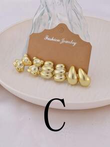 6-30pcs Fashionable Lightweight Starfish, Shell, Butterfly Multi-Element Jewelry Earrings, Suitable For Daily Wear All Year Round