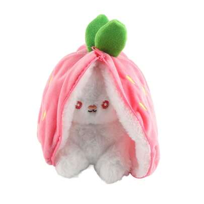 Cute Plush Bunny - Soft PP Cotton Stuffed Animal For Girls | Perfect Gift For Children's Bedrooms, Birthdays, And Holidays | Adorable Strawberry Design