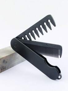 2支装椭圆形猪鬃气垫木质美发梳套装，适用于女士长发，柔顺防静电，易于梳理，按摩头皮，可折叠旅行收纳梳，宽齿和细齿两种梳齿