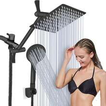 Shower Head With Handheld Spray, High-Pressure 8-Inch Rain Shower Head Set - Màu đen - có tay nối dài - Xem 9