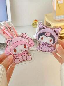 SANRIO 1 hộp đựng bút trang trí thực tế, có hình mèo con, mèo đen và nốt nhạc, hộp đựng đồ dùng văn phòng phẩm đa năng dung tích lớn trong suốt, hộp đựng đồ dùng văn phòng phẩm dễ thương, chất liệu nhựa, không lông, nhiều màu sắc, thích hợp cho học sinh cất giữ đồ dùng và trang trí (một số sản phẩm có thể có lỗi nhỏ có thể lau sạch). - Nhiều màu - Xem 3