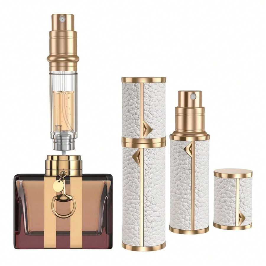 高级合金香水补充瓶，底部注油设计，优雅旅行喷雾器，奢华便携喷雾器，防漏香水盒