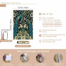 1 bức tranh tường cổ điển William Morris hình chim công và vườn Kew ở London - Tranh áp phích hoa trang nhã, thích hợp để trang trí nhà cửa, phòng ngủ, phòng khách, phòng tắm, tường nhà. Có thể mua tranh kèm khung. - Nhiều màu - Xem 12