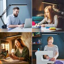 Lámpara de Computadora Ajustable LED Abrazadera Y Adaptador USB Regulable Brazo Oscilante Cuello De Cisne Flexible Cuidado De Ojos Brillo Continuo La Herramienta De Iluminación Definitiva Para Profesionales Exigentes Luz Para Mesa  LAMPARA MESA blanco - X3-17966-blanco - Ver 12