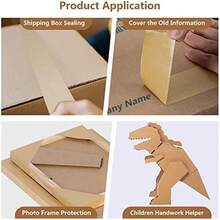 TooCust - Cinta de papel kraft autoadhesiva, 2 pulgadas x 55 yardas, cinta de papel café, cinta de embalaje café biodegradable, cinta de embalaje de papel con adhesivo fuerte, 1 rollo - / - Ver 7