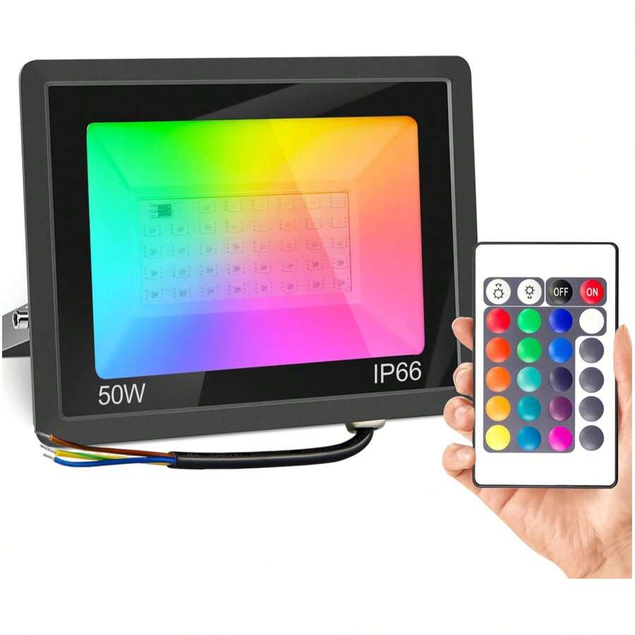 LUCASA Reflector Led 50w Rgb Multicolor Exteriores Color De La Carcasa Negro - 30 W [2800 lúmenes] - Ver 1