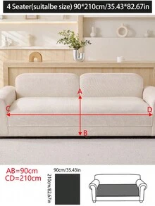1件装奢华雪尼尔沙发垫套，现代简约时尚防尘防滑沙发座垫，可水洗，适用于卧室、办公室、客厅组合，L型沙发和1/2/3/4座沙发 - 米色 - 查看 16