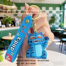 Mattel 1pc Cute K-Pop Christmas Keychain, Cartoon Pendant, Tiger Keychain, Couple Keychain, Anime Phone Charm, Bag Accessory, Friend Gift (Silicone Material, Slight Color Fading Is Normal) - Multicolor - View 15